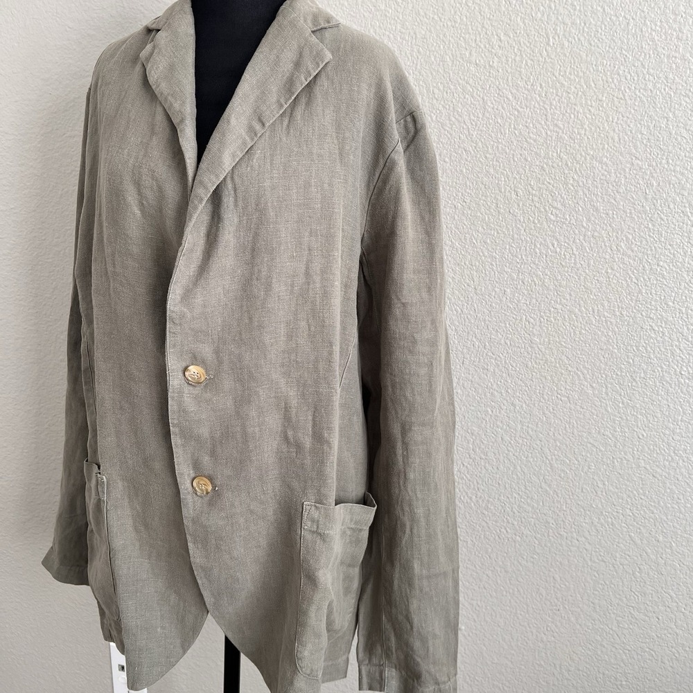 Velvet by Graham & Spencer Women's Large Blazer 100% Linen Light Green NWT - Picture 5 of 13